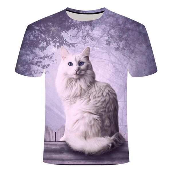 

cat 3d animalprint 3d print shirts horror oversized funny men clothing