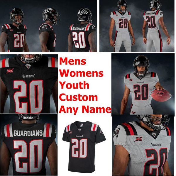 

2020 guardians xfl football jerseys darius victor jersey garrett brumfield brian fineanganofo matt mcgloin justin stockton custom stitched, Black;red