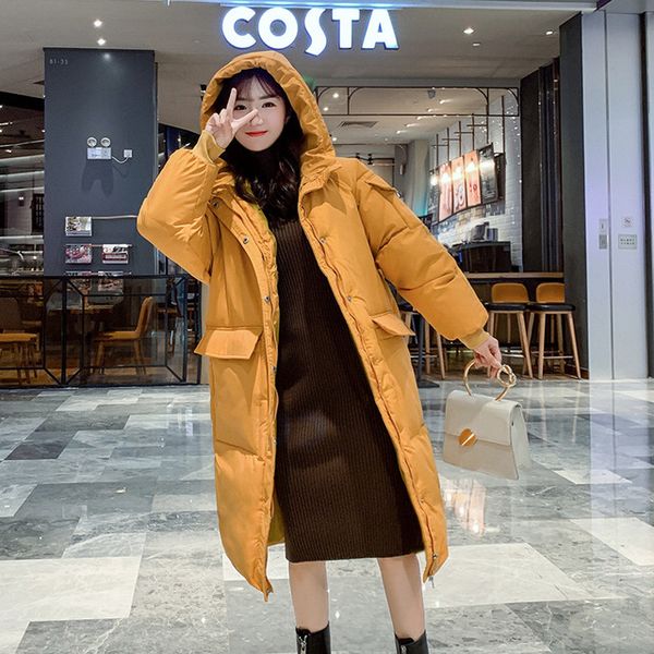 

down parka women winter long cotton-padded clothes fashion down jacket coat female students winter jacket, Black