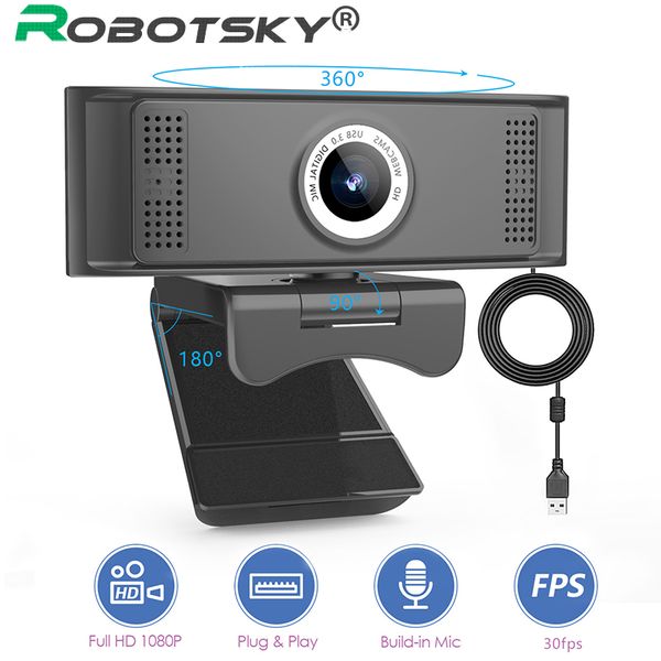 

1080p hd регулируемая веб-камера компьютер pc free драйвер веб-камера с микрофоном для прямой трансляции видео вызова конференции