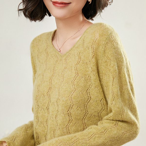 

women's sweaters 2021 fashion v-neck 100% cashmere sweater bottoming slim women and pullovers long sleeve, White;black
