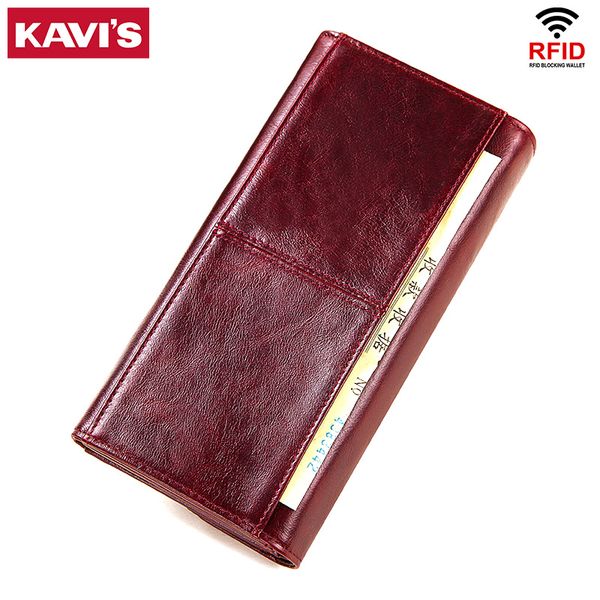 

sarine genuine leather wallet female coin purse women portomonee clutch lady clamp for phone bag zipper card holder handy perse, Red;black