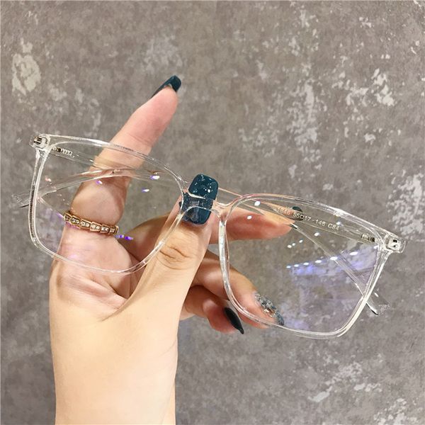 

fashion sunglasses frames ultralight anti-blue light optical eyeglasses women square plastic glasses frame computer myopia eye classic men, Black