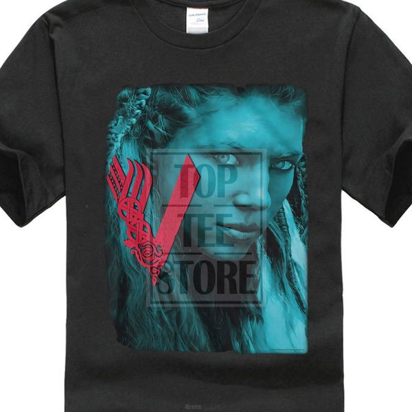 

official vikings t shirt mens tv show lagertha in black cotton sizes sm 4xl 026616