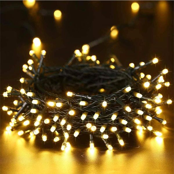 upgraded solar string light remote control waterproof 40ft 100led fairy christmas string lights ambiance lighting for outdoor, patio, lawn