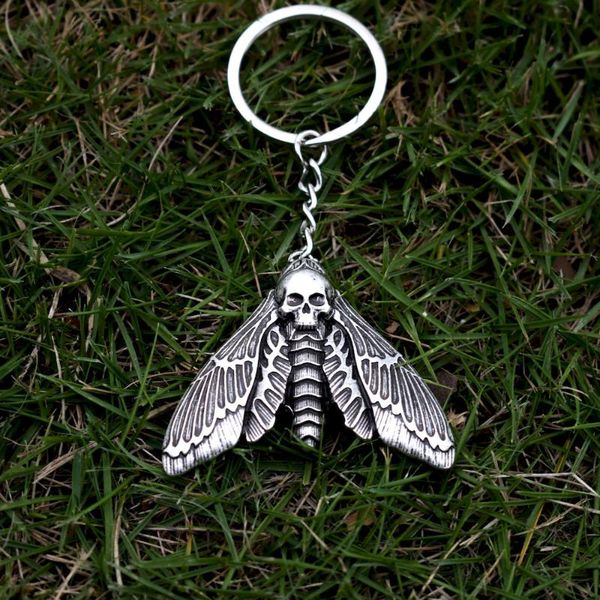 

sanlan 12pcs witch night moth keychain insect jewelry, Silver
