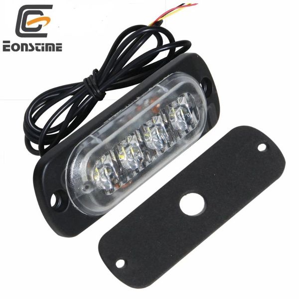 

eonstime 12v/24v car 4led strobe warning light strobe flashing light bar truck beacon lamp traffic amber/yellow red blue