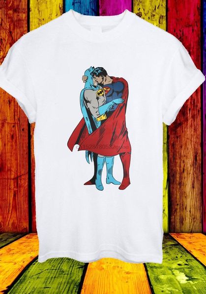 

batmen supermen kiss gay pride lgbt justice league men t-shirt 222 2019 new men t shirt
