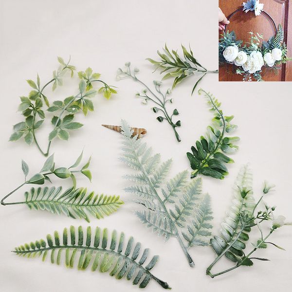 

decorative flowers & wreaths 5pcs artificial flower leaves plant bouquet wedding home christmas decoration diy wreath accessories scrapbooki