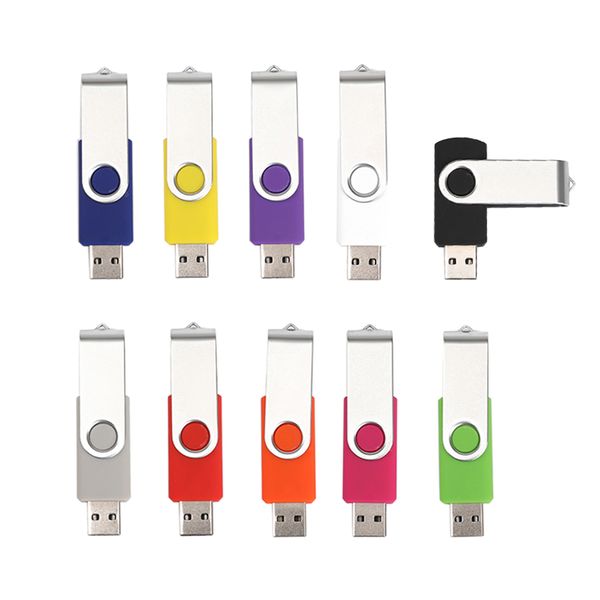 

10pcs usb flash drives usb2.0 memory sticks swivel design small capacity
