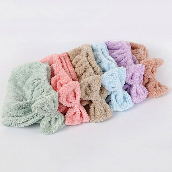 

new fashion microfiber towel quick dry hair magic drying turban wrap hat cap bathing
