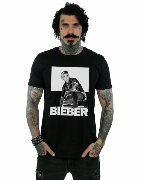 

justin bieber men's split contrast t-shirt short sleeve t shirt cotton t shirts tee