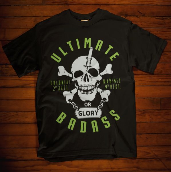 

aliens t-shirt usc marines ultimate badass movie skull retro colonial tee 2