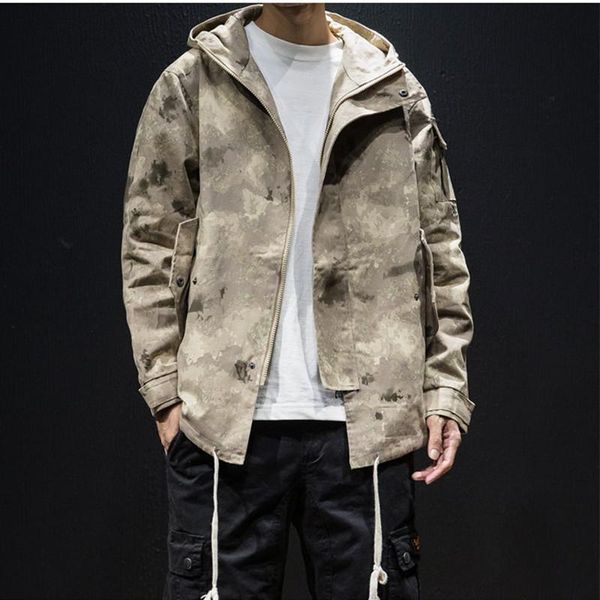 

Windbreaker Jackets Men Hooded Camouflage Jacket Mens Streetwear Casual Zipper Male Sportwear Autumn Winter Coat