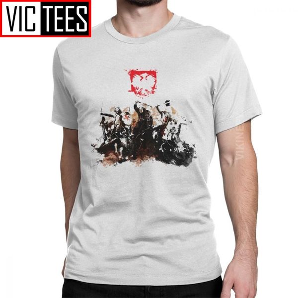 

polish knights men t shirt 2020 poland husaria warszawa eagle polska vintage t-shirt 100 percent cotton