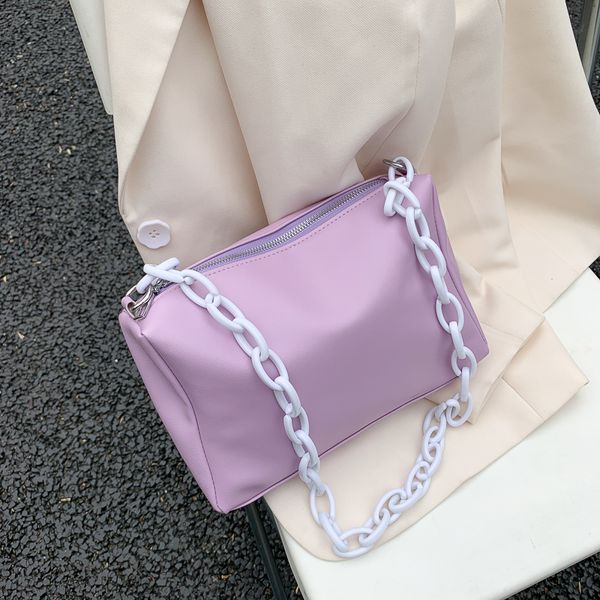 

large capacity boston pu leather crossbody bags for women 2020 candy color chain color travel fashion luxury shoulder handbags