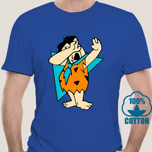 

0740d 2019 funny dabbing flintstone animated cartoon t shirt gift new mens spring summer dress short sleeve casual