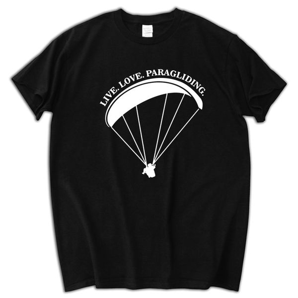 

cotton men t-shirt live love paragliding short sleeve man t shirt new summer brand tees brand t shirt man