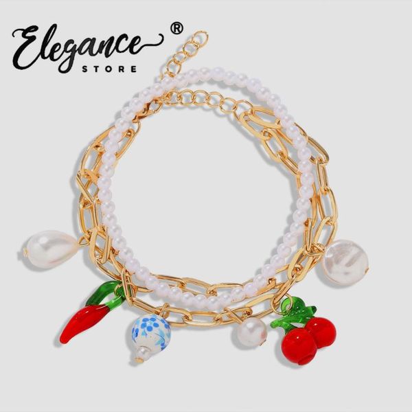 

elegance fashion 3pcs shell beaded link bracelets for women boho metal maxi pearls charm bracelet jewelry party gifts wholesale, Golden;silver