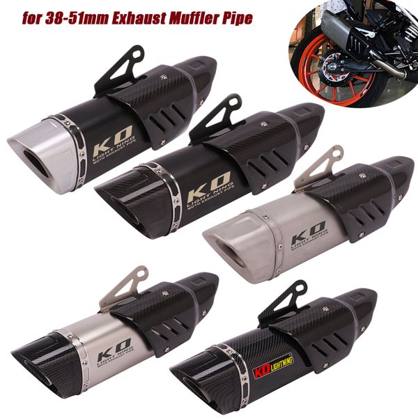 

motorcycle exhaust muffler pipe stainless steel carbon fiber protection for 38-51mm heade tip tubes set system
