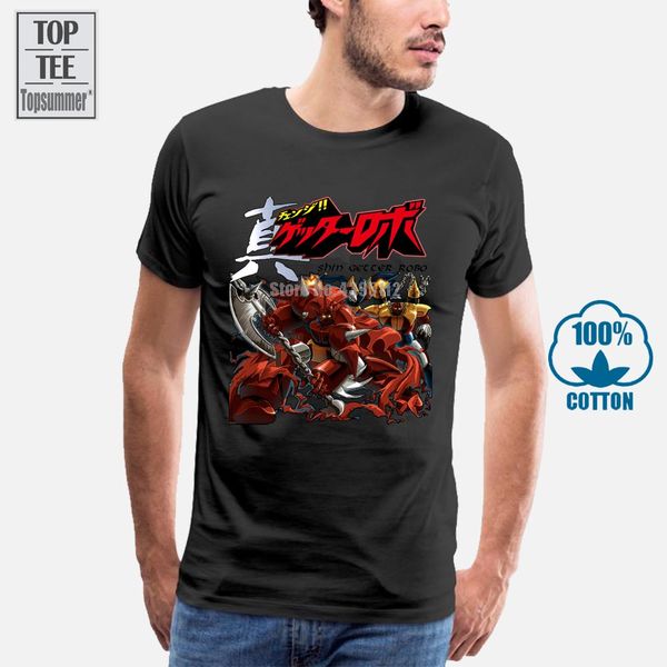 

shin getter robo japan anime robot mecha men's black t shirt size s to xxxl male pre cotton clothing 100% cotton t shirt