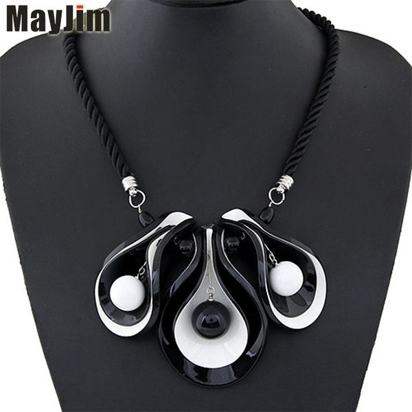 

chokers statement necklace fashion women 2021 collar big rope chain horn leaf bead chocker necklaces & pendants jewelry accessories, Golden;silver