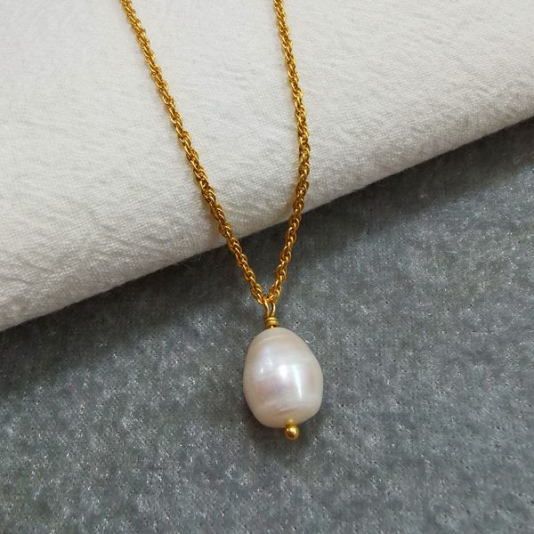 

pendant necklaces non-mainstream natural freshwater pearl simple and versatile small necklace elegant clavicle chain sweet water drop, Silver