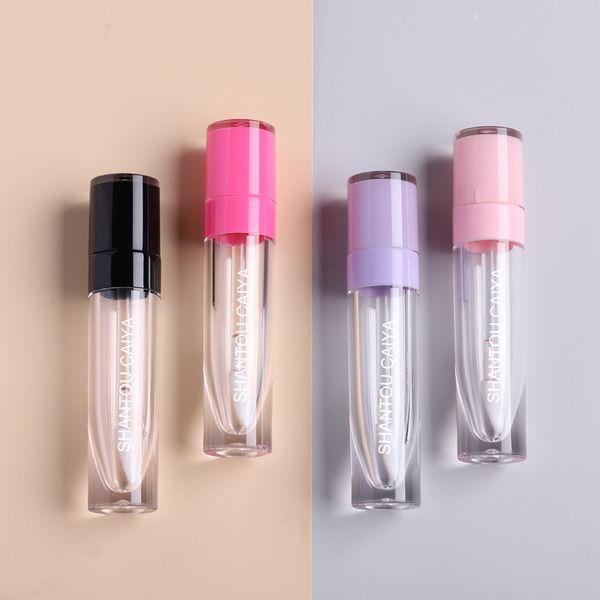 Wholesale Round Makeup Tool Cosmetic Package 6ML нефтяной контейнер розовый фиолетовый ясных пустых губ глянцевые пробирки бальзам для губ контейнеры