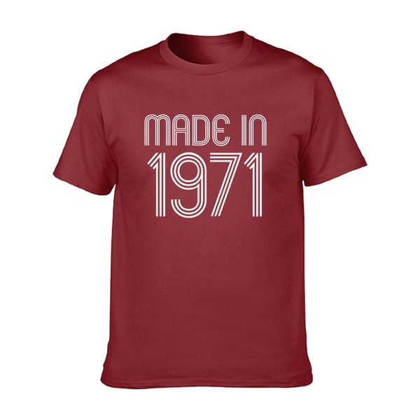 

funny summer made in 1971 birthday t-shirt mens short sleeves hip hop printed t shirts plus size tees streetwear