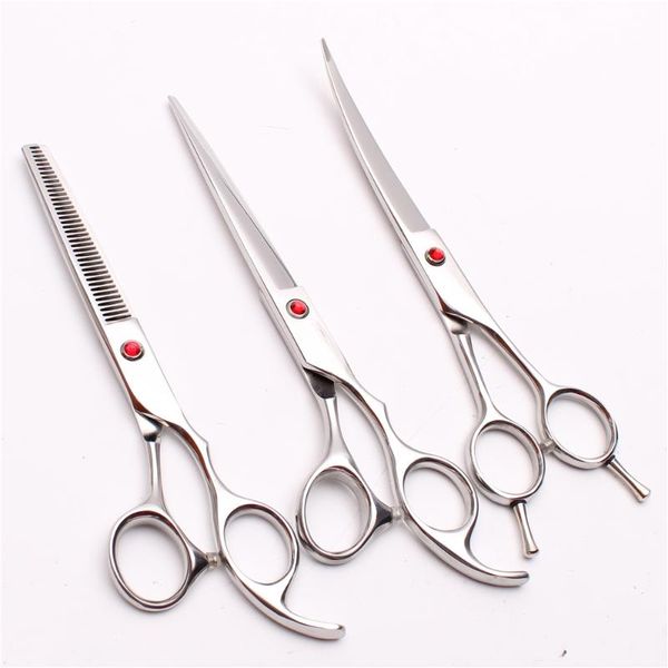 

7" 19.5cm japan shiny engraving logo grooming-for-dogs cutting scissors pets thinning shears mascotas hair clipper add bag c3002