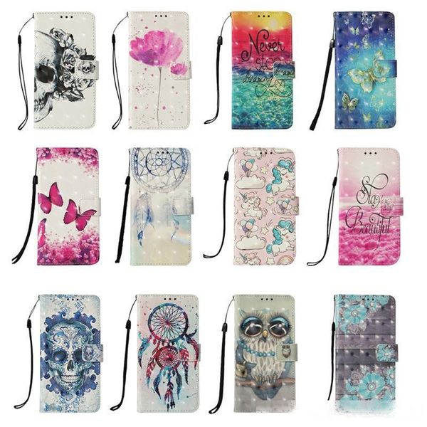 

3d owl leather wallet case unicorn flower dreamcatcher butterfly flip cover for samsung a6 a8 plus j2 j4 j6 j3 j4 j7 j8 a7 a9 2018 a2 core