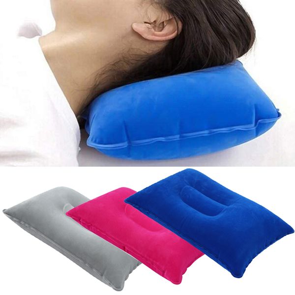 

outdoor convenient inflatable pillow pvc nylon air pillow sleep cushion travel bedroom hiking beach car plane head rest
