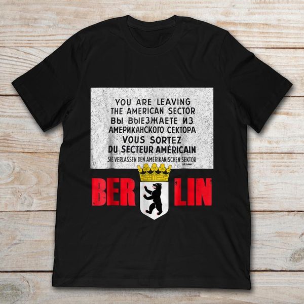 

you are leaving the american sector coat of arms of berlin t-shirt