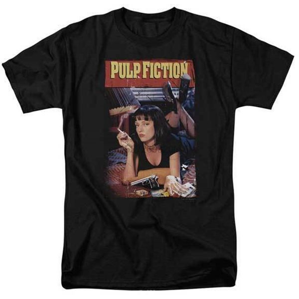 

pulp fiction movie poster wallace laying on bed t shirt large size tee shirt