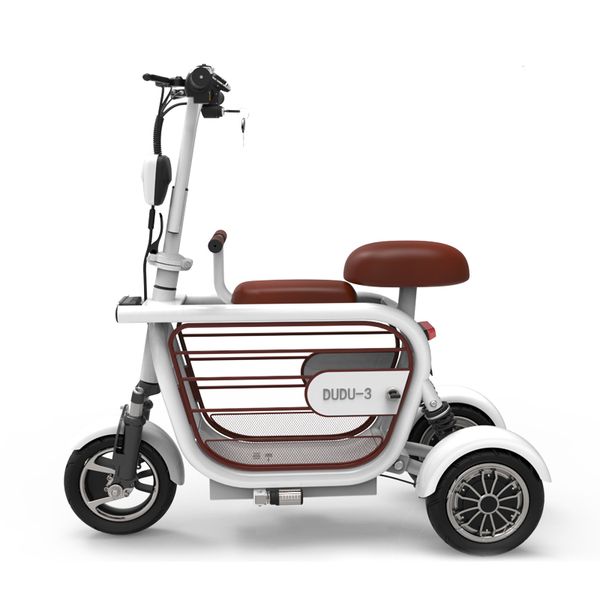 

lithium electric car new three-wheel scooter pet car electric bike handy scooter parent-child bike city sco, Silver;blue