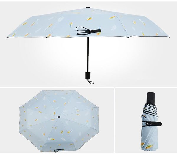 

синий покрытие складные мода зонтики водонепроницаемые девушки три розовый зонтик зонтик путешествия женщины мужчины дождя вс новый черный s