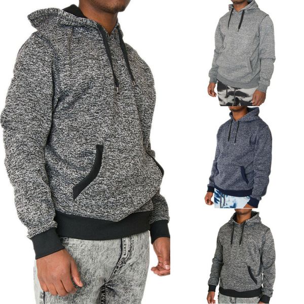 

men's hoodies & sweatshirts fashion winter slim hoodie warm hooded sweatshirt coat jacket outwear, Black