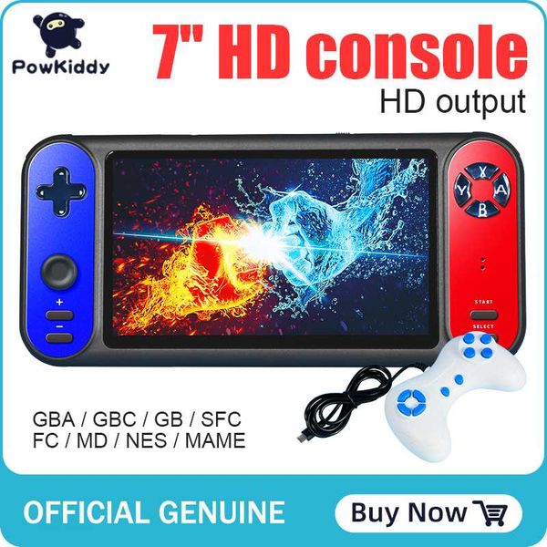 

portable game players powkiddy rs-17 retro classic handheld console 7.0 inch hd screen 8gb player support tf card expansion and 8 simulators