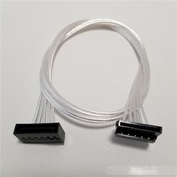 

10pcs/lot atx sata power hard drive extension cable non-indentation silver plated wire 50cm