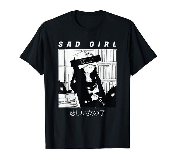 

sad anime girl japanese babe otaku cool gift t-shirt