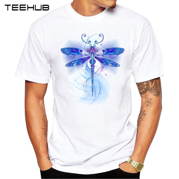 

teehub new летняя мода dragonfly фантазия printed t-shirt с коротким рукавом популярные дизайн tops новизна тенниску