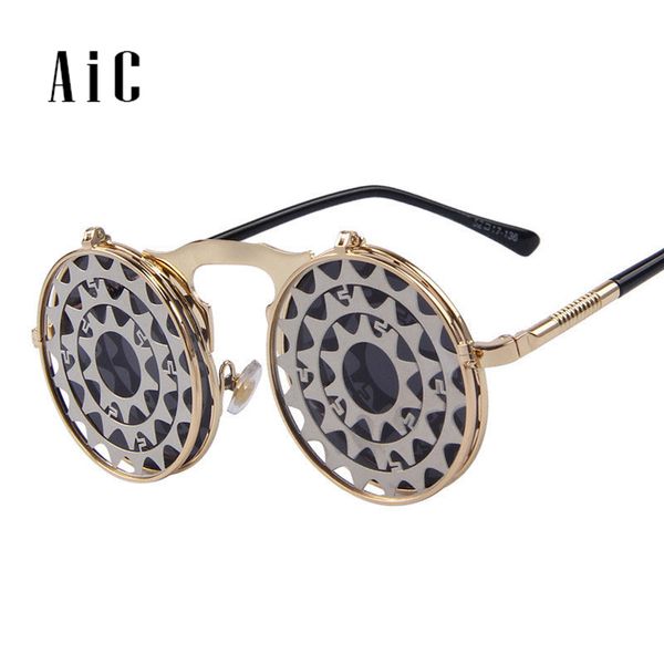 

sunglasses steam punk gothic vintage clamshell personality glasses metal sun, White;black