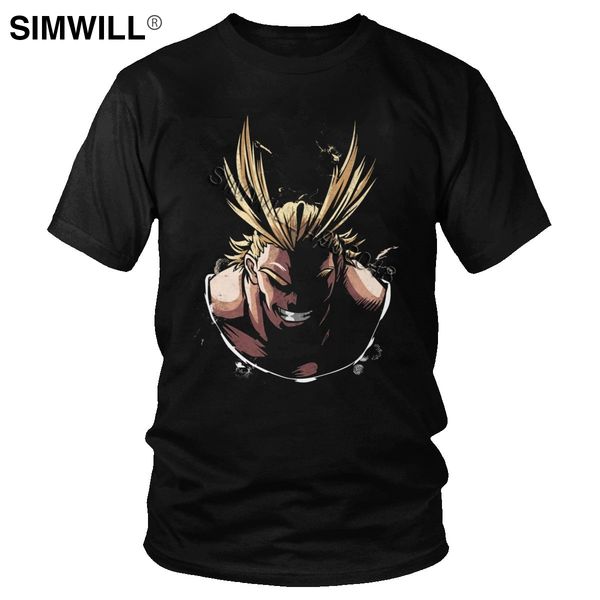 

retro japanese manga all might t shirts men breathable cotton tee short sleeves anime my hero academia t-shirt fans merch gift