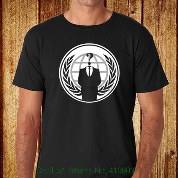 

new anonymous guy fawkes logo masque revolution men black t-shirt size s - 3xl male selling t shirt