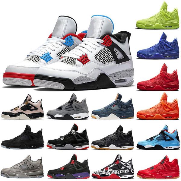 

highest quality 5.5-14 jumpman 4 4s men basketball shoes the bred cool grey mushroom punch cactus jack outdoor trainers sports sneakers, Black