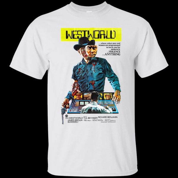 

westworld, yul brenner, movie, robot, retro, 1973, g200 t-shirt cool casual pride t shirt men fashion tshirt free
