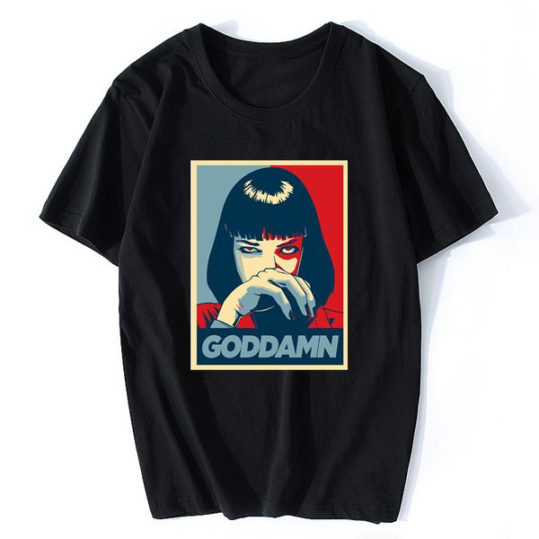 

movie pulp fiction t-shirt uma thurman mia wallace quentin tarantino tees men short sleeve harajuku tshirt streetwear
