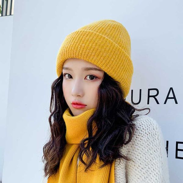 

rancyword] women winter hats beanies knitting wool fur hat female real fur skullies caps gorros solid color rc1222-2, Blue;gray