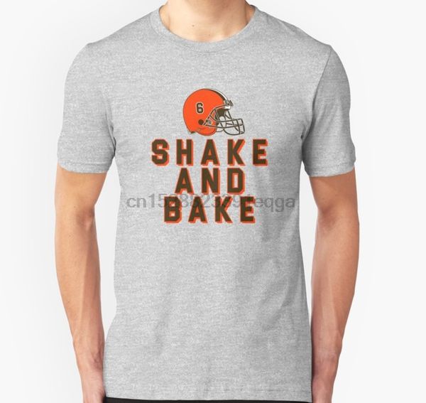 

men short sleeve tshirt shake and bake baker mayfield helmet t shirt women t-shirt