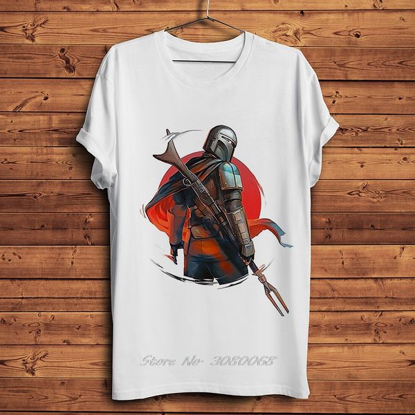 

red sun mandalorian funny t shirt men summer new white casual homme cool streetwear tshirt gift tees